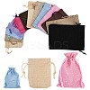30Pcs 6 Styles Polyester Imitation Burlap Packing Pouches Drawstring Bags ABAG-YW0001-08-2