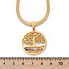 Tree of Life & Evil Eye 201 Stainless Steel Herringbone Chains Pendant Necklaces NJEW-K253-34G-5