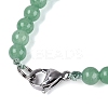Natural Green Aventurine Round & Cone Beaded Necklaces NJEW-N064-03I-4