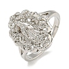 Oval with Saint Rack Plating Brass Adjustable Rings for Women RJEW-I105-03P-01-1