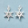 Rack Plating Brass Micro Pave Cubic Zirconia Pendants LS-KK-E081-10S-3