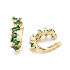 Cubic Zirconia Star Cuff Earrings EJEW-A069-17G-D-2