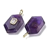 Natural Amethyst Faceted Pendants G-F819-01G-03-2