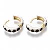 Brass Huggie Hoop Earrings EJEW-S209-05A-4