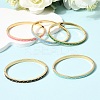 304 Stainless Steel Enamel  Bangles BJEW-D408-36G-3