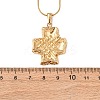 304 Stainless Steel Textured Cross Pendant Snake Chain Necklaces for Women NJEW-F354-04G-5