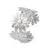 Flower 304 Stainless Steel Bangles for Women BJEW-B104-08P-1