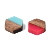 Opaque & Transparent Resin & Walnut Wood Cabochons RESI-N053-38-3