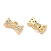 Brass Micro Pave Cubic Zirconia Bowknot Charms KK-A281-18G-2