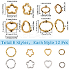 96Pcs 8 Styles Tibetan Style Alloy Bead Frames FIND-SC0008-86-2