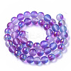 Frosted Spray Painted Glass Beads Strands X-GLAA-N035-03C-C03-2