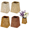 4Pcs 4 Colors Straw Wickerwork Flower Baskets AJEW-WA0004-20-1