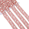 5 Yards Polyester Embroidery Flower Lace Ribbon with Imitation Pearl OCOR-CY0001-16D-1