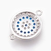 Brass Micro Pave Cubic Zirconia Links Connectors X-ZIRC-O026-06P-NR-2