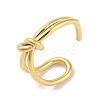 Simple Knotted 304 Stainless Steel Open Cuff Ring for Women Men RJEW-Z038-04G-1
