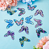 6 Colors Epoxy Resin Flower Print Big Pendants RESI-TA0002-60A-5