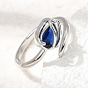 Brass Micro Pave Cubic Zirconia Cuff Open Rings for Women RJEW-L343-01P-05-2