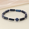 Natural Lapis Lazuli Beaded Stretch Bracelets for Men Women WGE4A78-02-1
