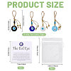 Handmade Flat Round with Evil Eye Glass & Wood Pendant Decorations HJEW-CA00092-2