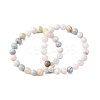Natural Morganite Round Beaded Stretch Bracelets for Men Women BJEW-G743-01H-4