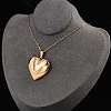 304 Stainless Steel Heart Locket Pendant Cable Chain Necklaces for Women LS-NJEW-M050-04E-G-3