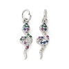 Brass Micro Pave Cubic Zirconia Charms KK-U056-35P-1
