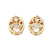 Brass Micro Pave Cubic Zirconia Beads KK-A259-08G-1