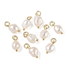 Grade B Natural Cultured Freshwater Pearl Charms X-PALLOY-JF01497-01-2