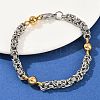 201 Stainless Steel Byzantine Chain Bracelets for Women BJEW-B143-11GP-3