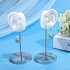 2 Sets 2 Styles Left & Right Silicone Ear Shaped Earring Display Stands with Iron Bar EDIS-SC0001-14-3