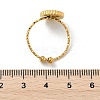 Oval 304 Stainless Steel White Shell Cuff Rings for Women RJEW-G346-07G-02-5