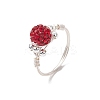 Handmade Polymer Clay Rhinestone Finger Rings for Women RJEW-JR00919-4