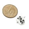 4Pcs 4 Colors Handmade Printed Porcelain Flower Connector Charms PALLOY-JF04405-02-2