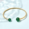 304 Stainless Steel & Nautral Gemstone Torque Bangles BJEW-H644-10G-3