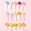 9Pcs 3 Colors Translucent Resin Imitation Food Pendants FIND-FS0002-90-9