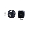 20Pcs Black Cube Letter Silicone Beads 12x12x12mm Square Dice Alphabet Beads with 2mm Hole Spacer Loose Letter Beads for Bracelet Necklace Jewelry Making JX433B-1