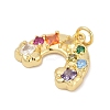 Brass Micro Pave Cubic Zirconia Pendants KK-U058-40G-2