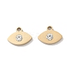 304 Stainless Steel with Rhinestone Pendants STAS-Z184-06G-1