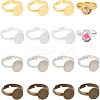 64Pcs 4 Colors Adjustable Brass Pad Ring Base Findings KK-FH0004-57-1