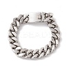 Non-Tarnish 304 Stainless Steel Curb Chains Bracelet for Women BJEW-E107-10P-1