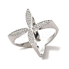Brass Micro Pave Cubic Zirconia Rings RJEW-R141-01P-2