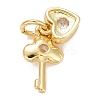 Rack Plating Brass Cubic Zirconia Pendants Findings KK-E275-17G-2