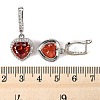 925 Sterling Silver Pave Cubic Zirconia Heart Hoop Earrings EJEW-C150-01B-01-5