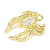 Brass Pave Clear Cubic Zirconia Pendants KK-L238-02G-2