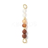 Faceted Round Natural Mixed Gemstone Beaded Connector Charms PALLOY-JF03530-2