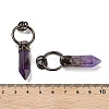 Natural Amethyst Faceted Pointed Bullet Pendants G-A221-03B-3
