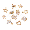 18Pcs 9 Style Brass Micro Clear Cubic Zirconia Pendants ZIRC-TA0001-18-2