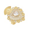 Brass Micro Pave Clear Cubic Zirconia Cuff Rings RJEW-P155-04D-G-4