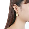 Brass Dangle Hoop Earrings EJEW-BB31953-2