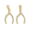 Brass Micro Pave Clear Cubic Zirconia Pendants KK-H254-13G-1